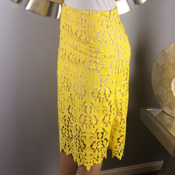 Banana Republic Yellow Lace Skirt - Picture 2 of 8